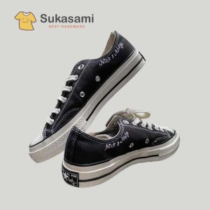 Converse Chuck Taylor-Embroidered Shoes-Black Feather