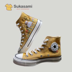 Converse Chuck Taylor-Embroidered Shoes-Sheep-Yellow